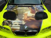 Přední kapotu zdobí oficiální obal nové hry Need for Speed - MOST WANTED, ve které je možno závodit i s BMW M3 GTR.